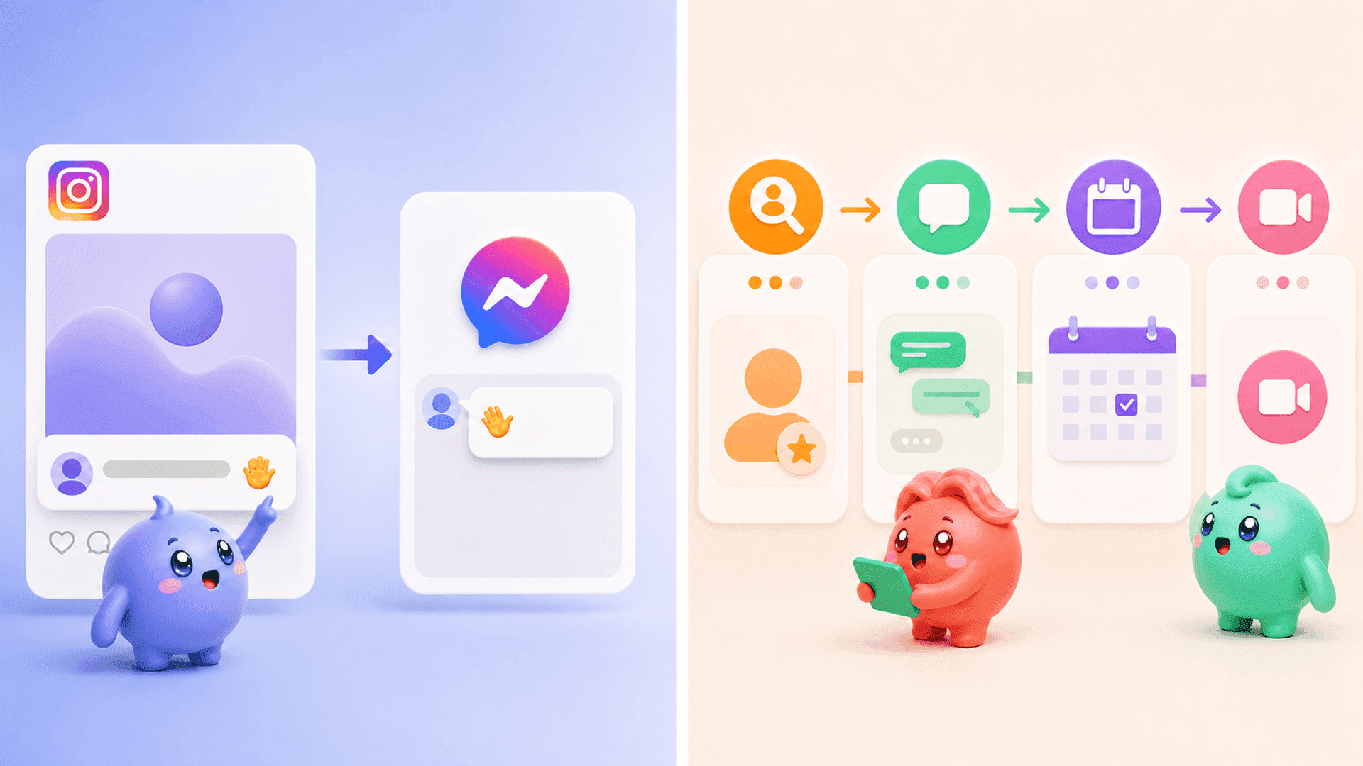 Instagram DM automation compared with a structured DM sales process from first message to booked call